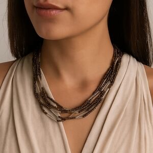 Elegant Brown Beaded Necklace